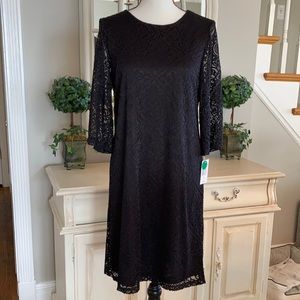 Black lace sheath dress